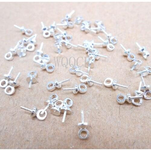 200End Silver Cap Bead Pendant Connector Cap Ball Cap Accessories Round Bead Pendant DIY Necklace Discovery Jewelry Accessories