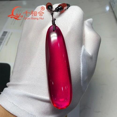 245ct 22*75mm sythetic lab created ruby corudnum pendant necklace jewelry