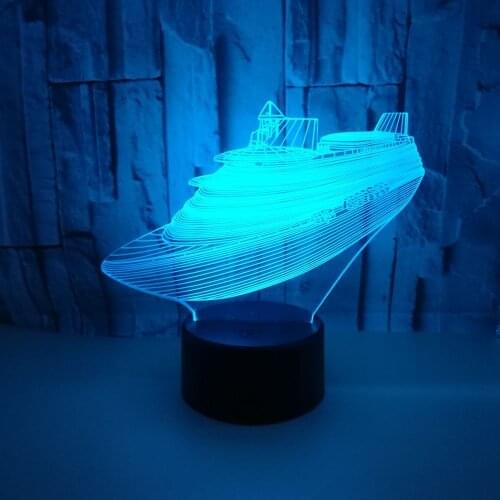 New Foreign Trade Yacht 3d Night Lamp Touch Control Led Visual Deco Desk Lamp Light Gift Atmosphere 3d Table Lamp
