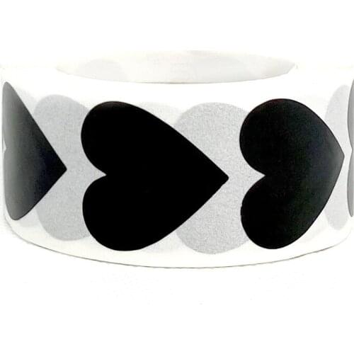 500/Pcs Heart Stickers Black And Pink Seal Labels Christmas Gift Package Decoration Sticker Envelop Wedding Invitation Seals