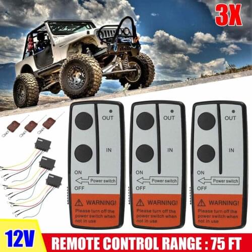 9PCS 3 Set 12V 2.4G 50m Universal Car Wireless Winch Crane Remote Control Controller With Twin Handset Remote Range