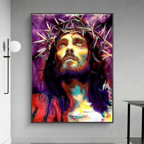 Abstract Portrait Of Jesus Canvas Paintings On the Wall Art Posters And Prints Jesus Art Canvas Pictures For Living Room Cuadros