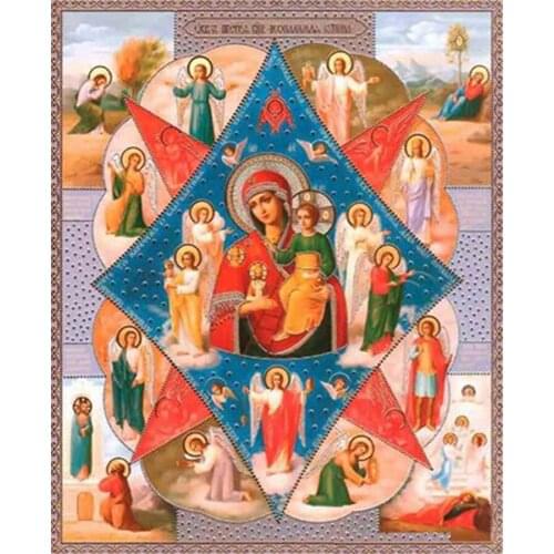 New 3D DIY Diamond painting Diamond embroidery Cross stitch Blessed Virgin Mary and Jesus Christ Mosaic picture Home decoration