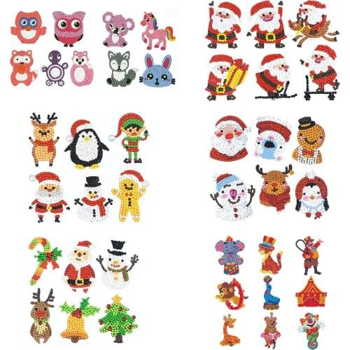 5D DIY Art DiamondPainting Christmas and Animal Pattern Sticker Diamond Mosaic Full Embroidery Cross Stitch Home Decoration Gift