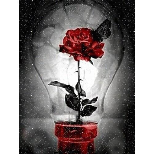 SHAYI DIY 5D Diamond Painting Charm Rose Flower Scenery Full Square/Round Drill Mosaic Embroidery Cross Stitch Home Decor