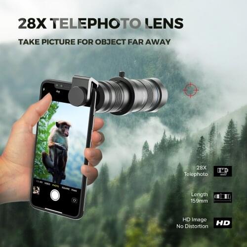 APEXEL HD 28X telephoto zoom lens Optic phone camera lens monocular with tripod for Huawei Xiaomi all Smartphone hunting camping