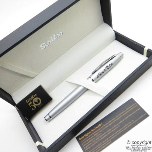 Scrikss 35 Mat Chrome Fountain Pen | Scrikss Pen | İsme Special Pen | Gift Pen