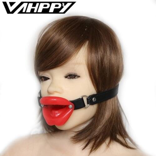 Restraints BDSM Fetish Leather Rubber Lips O Ring Open Mouth Gag Bondage Erotic Toy New Adult games Sex Toys For Women Couple