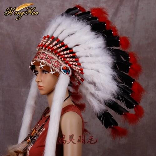 Indian Feather headdress replica made halloween feather costume feather headpiece party headband