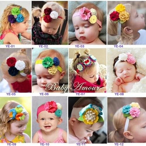 Hooyi Cotton Flower Baby Girls Hairband Kids Elastic Hair bands Children Hair Accessories Hairpins Ribbons Comb Headband Clip H6