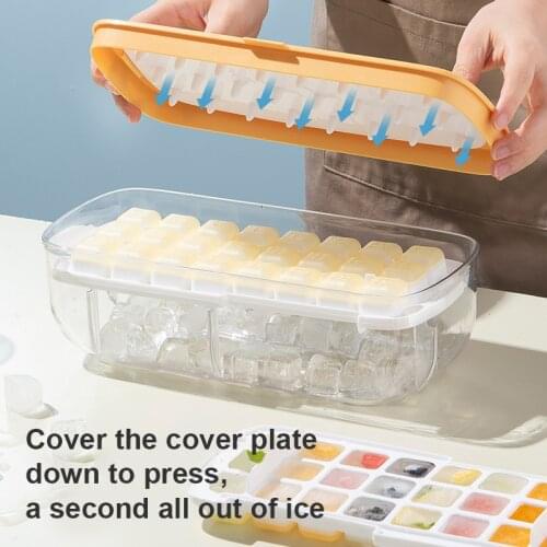 Kitchen Bar Tools Lazy Ice Cube Mold Press Ice Maker Ice Cube Tray Ice cream Mould with shovel and Storage Box Ice Cream Tools