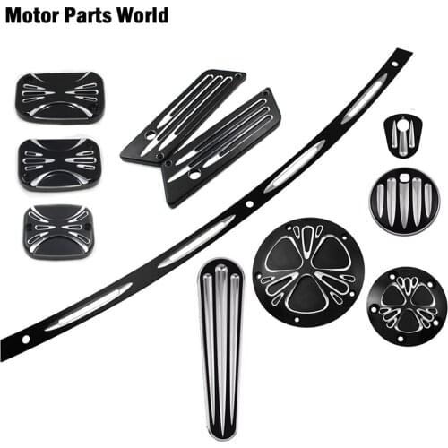 Motorcycle Master Cylinder Cover Windshield Trim Derby Cover & Timing Timer Covers Ignition Switch Cover For Harley Touring FLHR