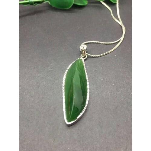 Natural Genuine S925 silver and nephrite Jasper Pendant Pendant