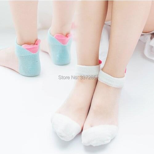 5 Pairs Cute girls Lace love Mesh Summer spring toddler Baby Socks Cotton Anti Slip thin cute princess child socks for infant