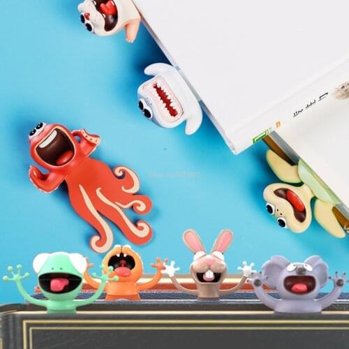 Fashion 3D Stereo Cartoon Marker Ocean Animal Bookmarks Cute Cat Funny Student School Stationery Children Bookmark Nice Gift