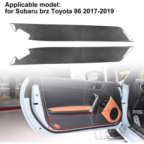 2Pcs Panel Sticker Smooth Heat-resistant Carbon Fiber Car Interior Door Panel Anti-kick Decor Sticker for Subaru BRZ 2017-2019
