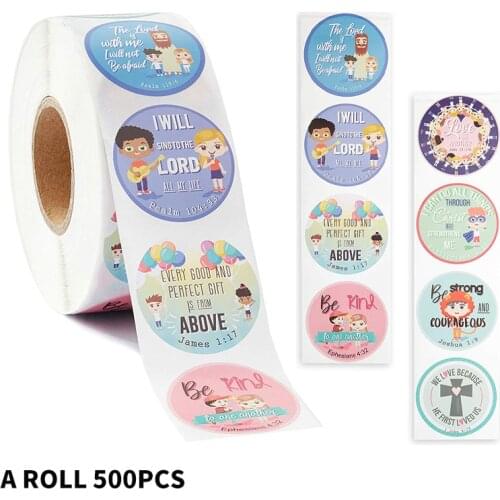 Religious Stickers Labels 8 Styles Pattern Christian Bible Verse Sticker for Kids School Baby Shower Cute Stationery Sticker
