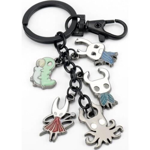New Game Jewelry Hollow Knight Key Holder Cute Enamel Metal Pendant Car Keychain For Key Rings Gifts