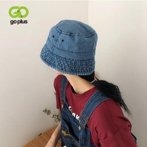 GOPLUS Bucket Hat Harajuku Denim Hats for Women Blue Jean Caps Chapeau Femme Vissershoedje Hoeden Voor Vrouwen Sombrero De Cubo