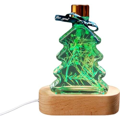 Floating Bottle Bottom Light Actual Wood Bottom Seat LED Light Decorations for Room Decor Desk Lamp Night Interior Lighting