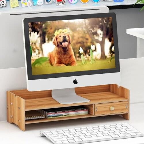 Monitor Stand Riser with Storage Organizer Drawers Wooden Office Supplies 19.3 Inchs Length