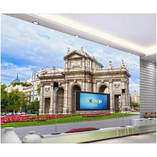 Custom photo 3d wallpaper European and American wall construction living room home decor 3d wall murals wallpaper for walls 3 d