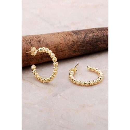 Gold Gilded Silver 21 Mm Hoop Earrings I Earrings For Women I Rings For Women I Sterling Silver Earrings I
