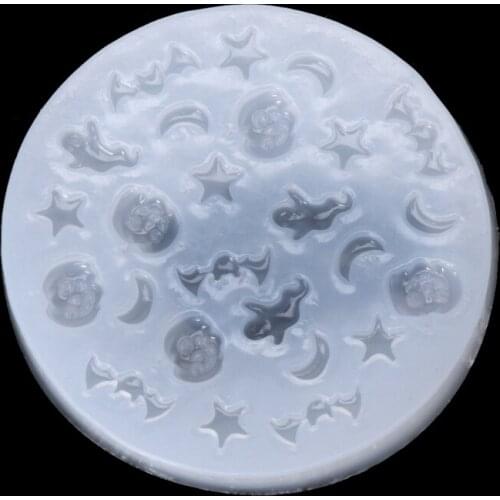 Saints' Day Bat Pumpkin Ghost Moon Pentagram Resin Jewelry Making Silicone Mold