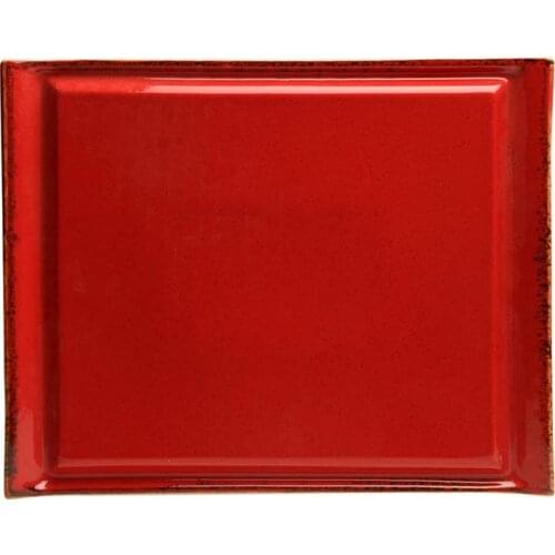 Porland Seasons Red Steak Plate 32cm / Weight: 1700.00 gr Height: 2.46 cm Width: 25.90 cm Length: 32.40 cm Material: Porcelain