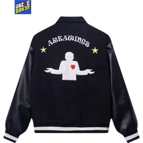 UNCLEDONJM Street hip-hop stitching jackets for men high street baseball jacket japanese streetwear men military jacket AW829
