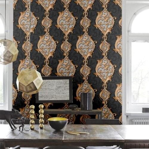 Wellyu High-end new black gray Damascus Jane Papel de pared wallpaper bar hair salon sofa bedside film wallpaper papel de parede