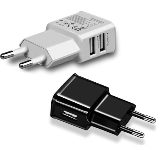 Dual USB Charger 5V2A USB Travel Charger Wall Charger Adapter For iPhone X 8 Plus iPad Samsung S9 S8 Plus Mobile Phone Chargers