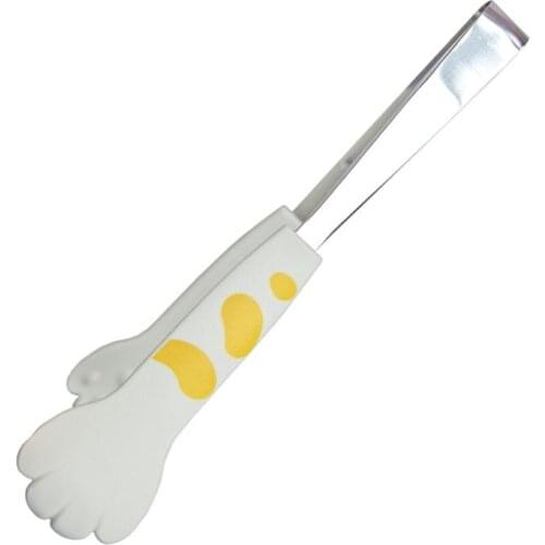 Stainless Steel Food Clip Cat Paw Barbecue Salad Clip Bread Meat Fruit Clamp Non-Slip Tongs Grill Kitchen Cooking Accessories