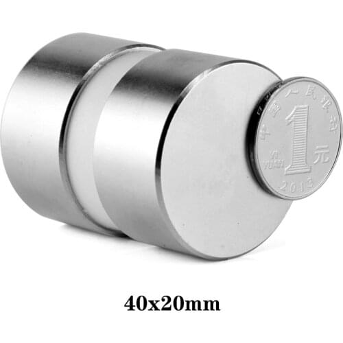1/2PCS 40x20 Thick Neodymium magnet 40x20mm Big Super strong round magnet Rare Earth NdFeb permanent powerful magnet 40*20