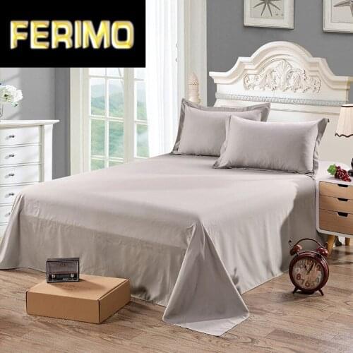 1PCS Solid Colour Double Ded Flat Fitted Sheet Colourful PolyesterBedding Set Brief Bed Linens Flat Sheet Twin King Size 9