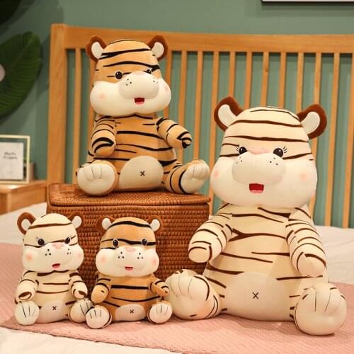 1pc 20cm Kawaii Yellow Tiger Plush Pillow Stuffed Soft Animal Dolls Nice Birthday Gift for Girls Baby Dolls