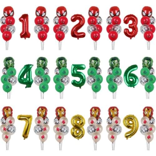 13pcs MARVEL Party Balloons Spider man Hero Balloon 32" Number Balloons Baby Shower Birthday Party Decorations Kids Toy Gifts