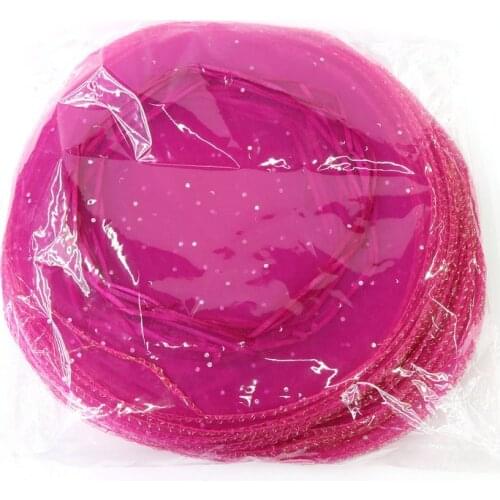35cm 100pcs Rose Red Candy Bags For Wedding Round Christmas Organza Bags Gift Packaging Bags Women Drawstring Package Display