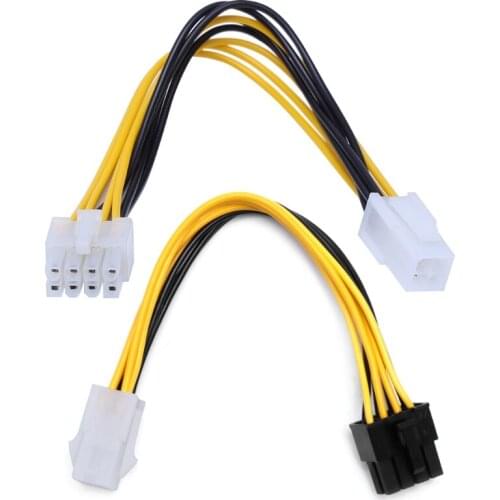 ATX 4-Pin Male To 8-Pin Female CPU Board Power Supply Converter Adapter Cable