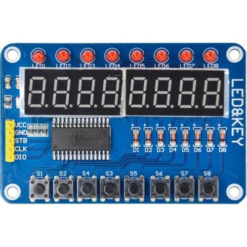 5PCS Smart Electronics 8-Bit Digital LED Tube 8-Bit TM1638 Key Display Module for arduino AVR Authentic High Quality