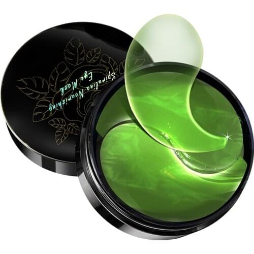 La Milee Eyes Skin Care 60Pcs Green Spirulina Gel Eye Collagen Crystal Patch Dark Circle Anti-Wrinkle eye mask