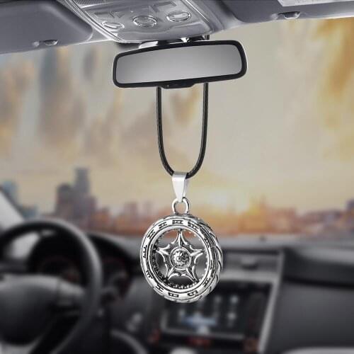 Auto Ornaments Car Pendant Star of Wheel Tire Hip-hop Interior Rearview Mirror Decoration Hanging Decor Car Accessories Gifts