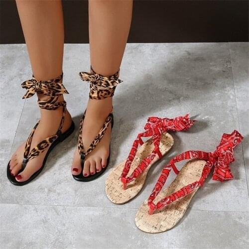 Ladies sandals summer flat comfortable casual shoes womens shoes floral open toe cross straps wedding sandals plus size new43