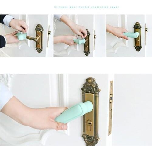 Door Handle Cover Silicone Anti Collision Static Door Handle Protector Covers for Baby Child Home Safety Sleeve Room Doorknob