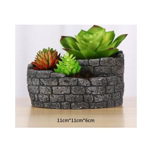 Cement Pot Molds Handmade Clay Planter Silicone Concrete Mold for Office Desk Decoration