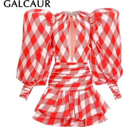 Модные платья в клетку GALCAUR China At AliExpress