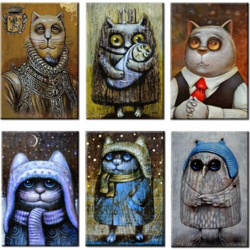 Cat Animal Shabby Chic Metal Tin Sign Plate Cat Owl Metal Poster Bar Pub Club Plaque Wall Decor 20x30cm