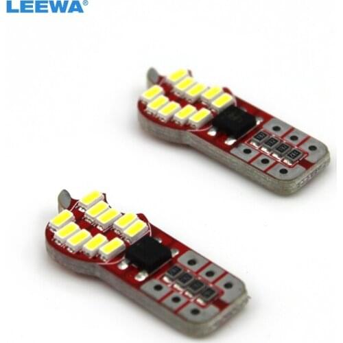 LEEWA 5pcs White T10 W5W 5W 194 3014 SMD 20 Leds Car LED Sided Lamp Motors Showing the Wide Lights #CA5316