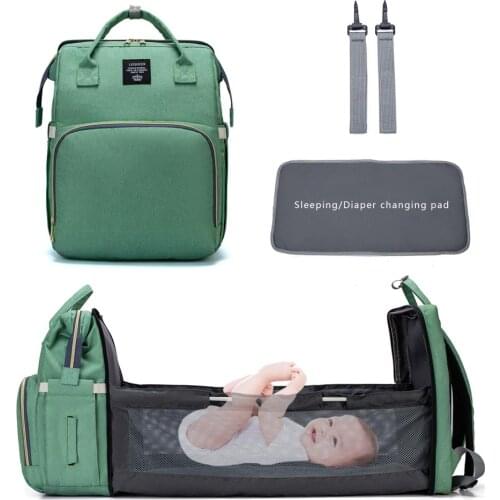 Lequeen Diaper Bag Moms and Dads Backpack Multifunctional Baby Bed Bags Maternity Nursing Handbag Stroller Bag