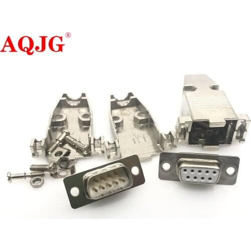 Metal shell DB9 male / female serial port RS232 COM / VGA DB9 iron shell HDB15 core universal AQJG